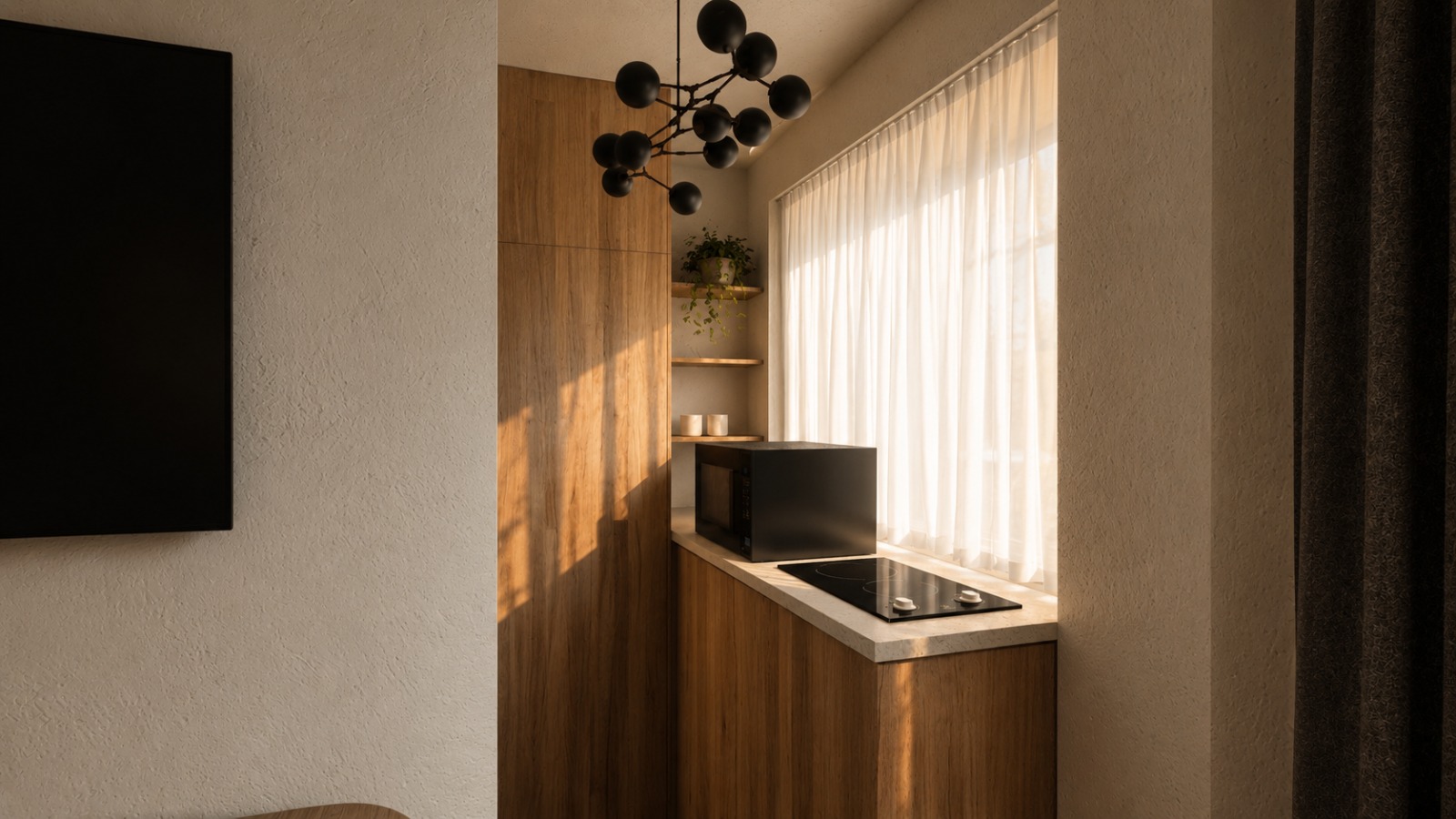 Notara 20 — Second scheme — kitchen, hob and window