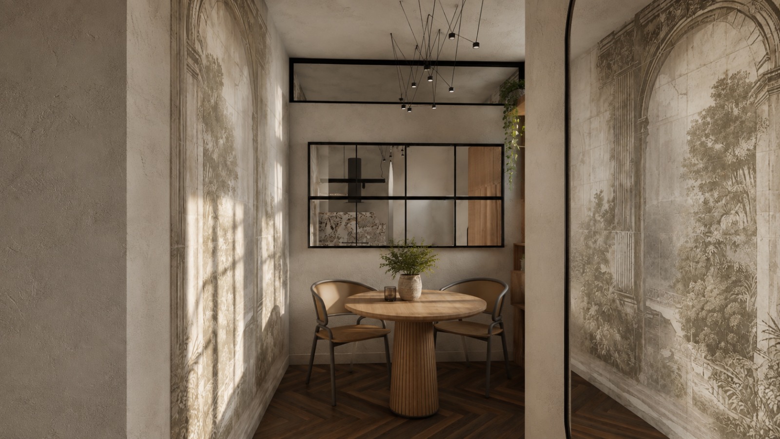 Notara 20 — First scheme — dining nook, daylight