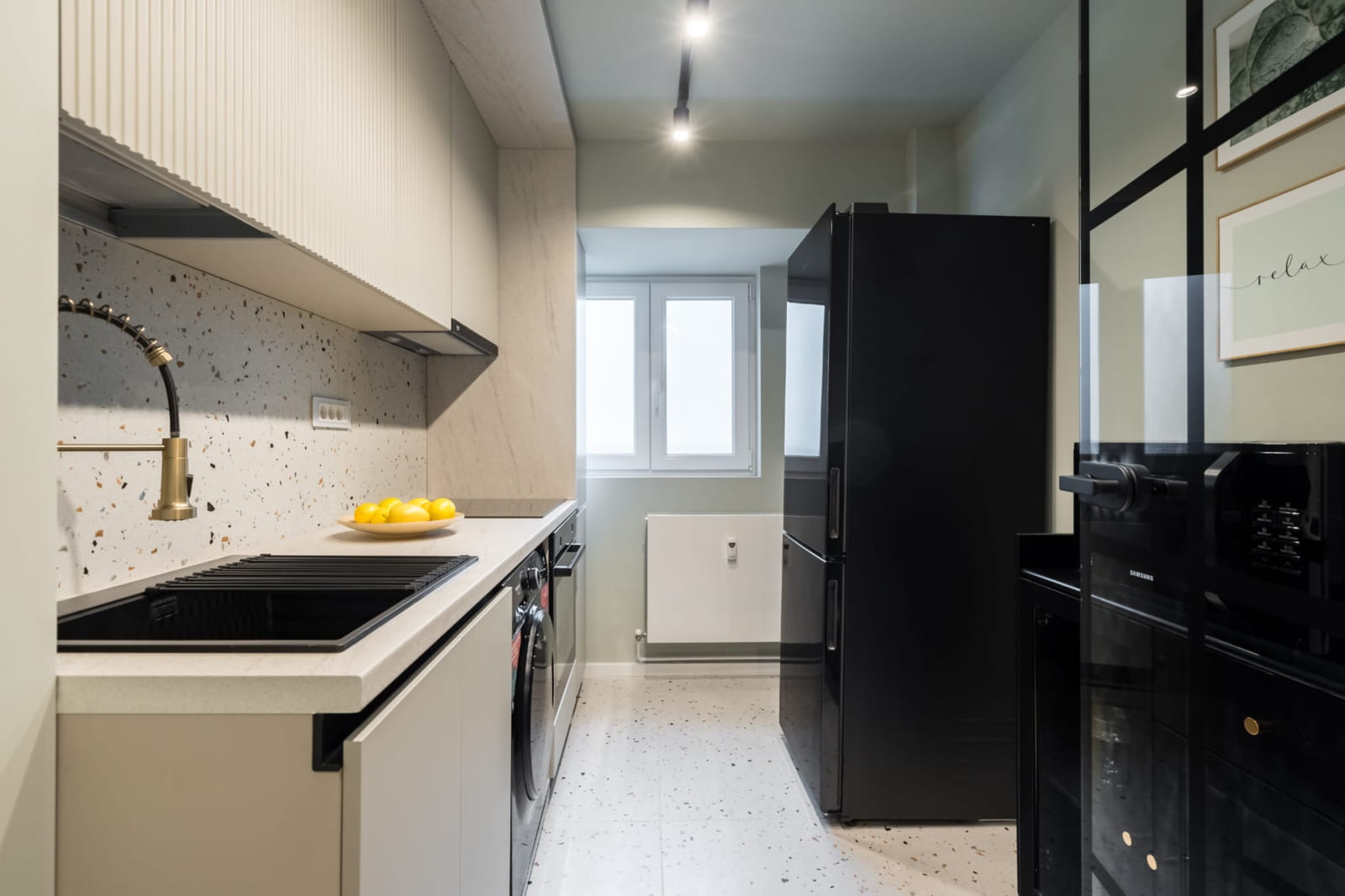 P.A.I Apartment — Kitchen, terrazzo splashback